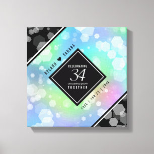 Elegant 34th Opal Wedding Jubileum Celebration Canvas Afdruk