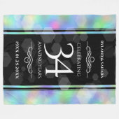 Elegant 34th Opal Wedding Jubileum Celebration Fleece Deken (Voorkant (Horizontaal))
