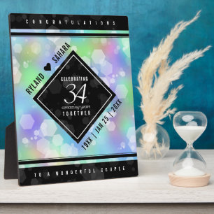 Elegant 34th Opal Wedding Jubileum Celebration Fotoplaat