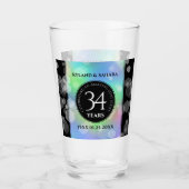 Elegant 34th Opal Wedding Jubileum Celebration Glas (Voorkant)
