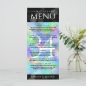 Elegant 34th Opal Wedding Jubileum Celebration Menu (Staand voorkant)