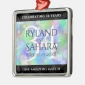 Elegant 34th Opal Wedding Jubileum Celebration Metalen Ornament (Links)