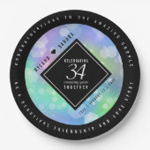 Elegant 34th Opal Wedding Jubileum Celebration Papieren Bordje (Voorkant)