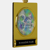 Elegant 34th Opal Wedding Jubileum Celebration Verguld Banner Ornament (Rechts)