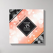 Elegant 35th Coral Wedding Jubileum Canvas Afdruk (Voorkant)