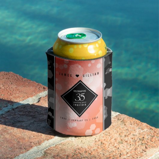 Elegant 35th Coral Wedding Jubileum Celebration Blikjeskoeler (Insitu Zwembad)