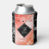 Elegant 35th Coral Wedding Jubileum Celebration Blikjeskoeler (Blikje Voorkant)
