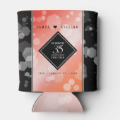 Elegant 35th Coral Wedding Jubileum Celebration Blikjeskoeler (Achterkant)