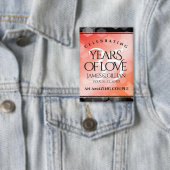 Elegant 35th Coral Wedding Jubileum Celebration Button (Insitu)