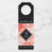 Elegant 35th Coral Wedding Jubileum Celebration Flessenhanger (Achterkant)