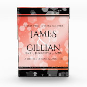 Elegant 35th Coral Wedding Jubileum Celebration Fotoblokken (Voorkant)