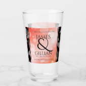 Elegant 35th Coral Wedding Jubileum Celebration Glas (Achterkant)