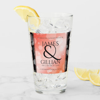 Elegant 35th Coral Wedding Jubileum Celebration Glas