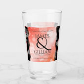 Elegant 35th Coral Wedding Jubileum Celebration Glas (Voorkant)