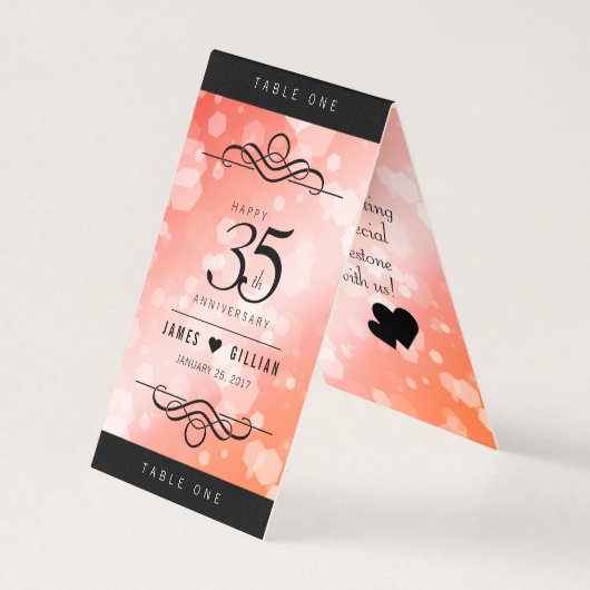 Elegant 35th Coral Wedding Jubileum Celebration Kaart (Voorkant)