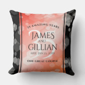 Elegant 35th Coral Wedding Jubileum Celebration Kussen (Voorkant)