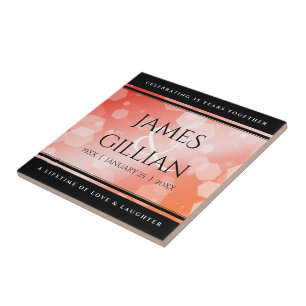 Elegant 35th Coral Wedding Jubileum Celebration Tegeltje