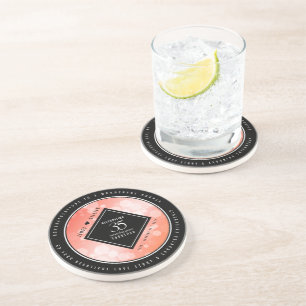 Elegant 35th Coral Wedding Jubileum Celebration Zandsteen Onderzetter