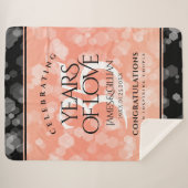 Elegant 35th Coral Wedding Jubileum Sherpa Deken (Voorkant (horizontaal))