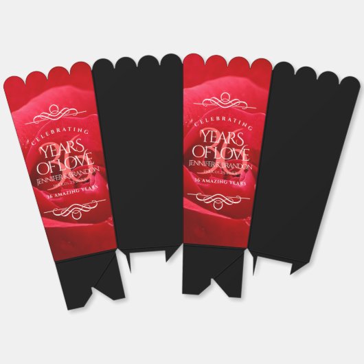 Elegant 36th Roos Wedding Jubileum Celebration Bedankdoosjes (Ongevouwen)