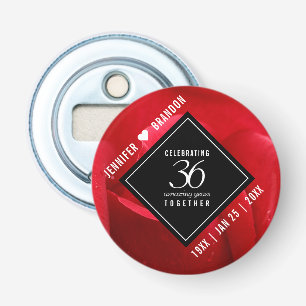 Elegant 36th Roos Wedding Jubileum Celebration Button Flesopener