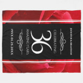 Elegant 36th Roos Wedding Jubileum Celebration Fleece Deken (Voorkant (Horizontaal))
