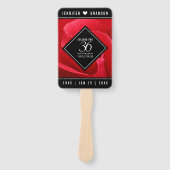 Elegant 36th Roos Wedding Jubileum Celebration Handwaaier (Voorkant)