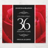 Elegant 36th Roos Wedding Jubileum Celebration Likeurfles Etiket (Enkel label)