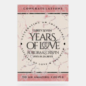Elegant 37th Alabaster Wedding Jubileum Acryl Bord (Voorkant)