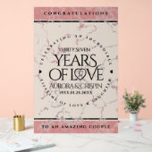 Elegant 37th Alabaster Wedding Jubileum Acryl Bord (Huwelijk)