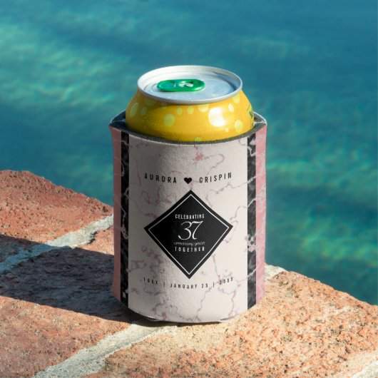 Elegant 37th Alabaster Wedding Jubileum Blikjeskoeler (Insitu Zwembad)