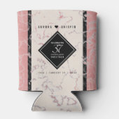 Elegant 37th Alabaster Wedding Jubileum Blikjeskoeler (Achterkant)