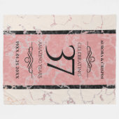Elegant 37th Alabaster Wedding Jubileum Fleece Deken (Voorkant (Horizontaal))