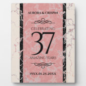 Elegant 37th Alabaster Wedding Jubileum Fotoplaat (Voorkant)