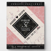 Elegant 37th Alabaster Wedding Jubileum Fotoplaat (Voorkant)