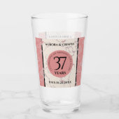 Elegant 37th Alabaster Wedding Jubileum Glas (Voorkant)