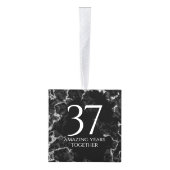 Elegant 37th Alabaster Wedding Jubileum Kubus Ornament (Rechts)