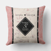 Elegant 37th Alabaster Wedding Jubileum Kussen (Achterkant)