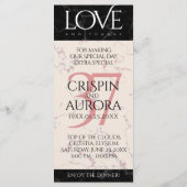 Elegant 37th Alabaster Wedding Jubileum Menu (Achterkant)