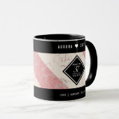 Elegant 37th Alabaster Wedding Jubileum Mok (Voorkant rechts)