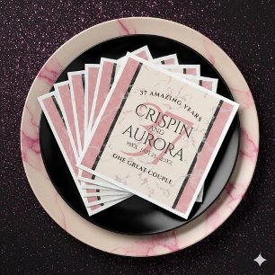 Elegant 37th Alabaster Wedding Jubileum Servet