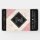 Elegant 37th Alabaster Wedding Jubileum Spandoek (Horizontaal)