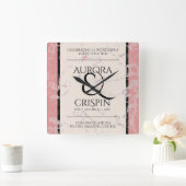 Elegant 37th Alabaster Wedding Jubileum Vierkante Klok (Huis)