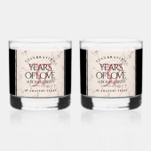 Elegant 37th Alabaster Wedding Jubileum Whisky Glas (Achterkant)