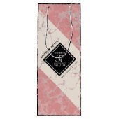 Elegant 37th Alabaster Wedding Jubileum Wijn Cadeautas (Achterkant)