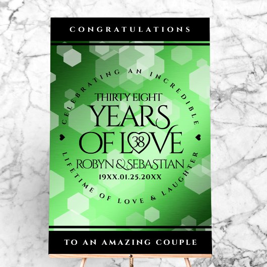Élégant 38e anniversaire du Mariage Emeraude