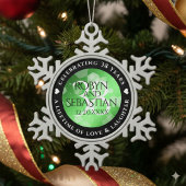 Elegant 38th Emerald Wedding Anniversary Tin Sneeuwvlok Ornament