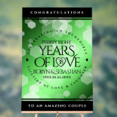 Elegant 38th Emerald Wedding Jubileum Acryl Bord (Neutraal)