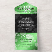 Elegant 38th Emerald Wedding Jubileum All In One Uitnodiging (Binnen)