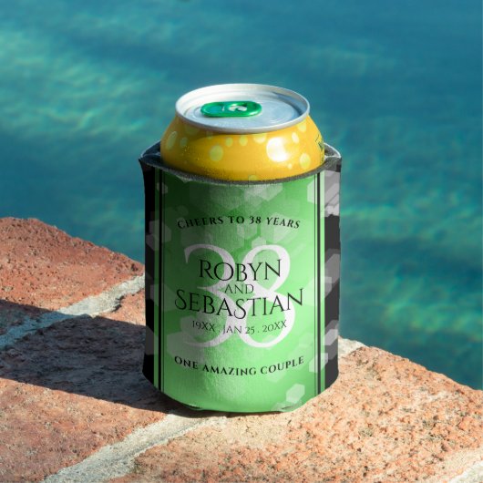 Elegant 38th Emerald Wedding Jubileum Blikjeskoeler (Insitu Zwembad)